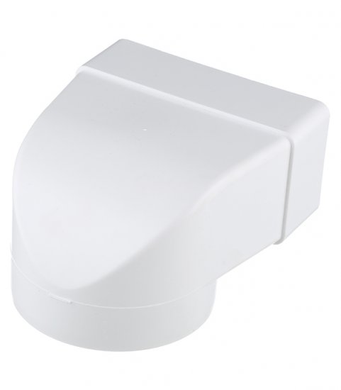 Соединитель угловой пластиковый для плоских воздуховодов 60х120 мм с круглыми d100 мм