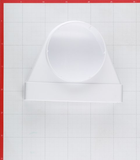 Соединитель угловой пластиковый для плоских воздуховодов 60х204 мм 90° с круглыми d125 мм прямое соединение