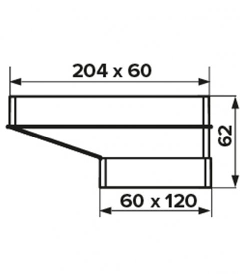 Соединитель эксцентриковый пластиковый для плоских воздуховодов 60х120 мм с плоскими 60х204 мм