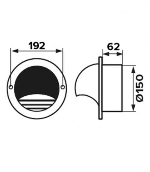 Выход вентиляционный стенной стальной Era d150 мм