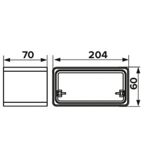 Соединитель прямой пластиковый для плоских воздуховодов 60х204 мм