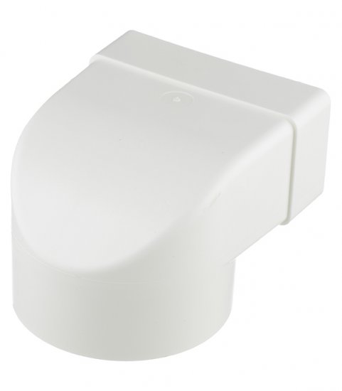 Соединитель угловой пластиковый для плоских воздуховодов 55х110 мм с круглыми d100 мм