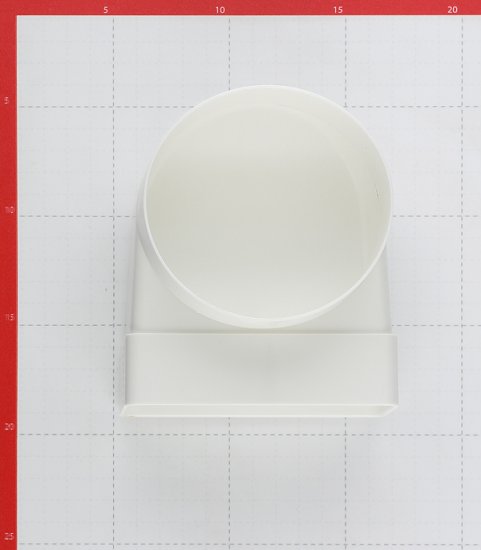 Соединитель угловой пластиковый для плоских воздуховодов 55х110 мм с круглыми d100 мм