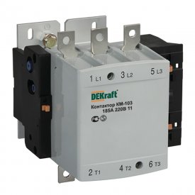 Контактор модульный Dekraft КМ-103 220 В 225 А тип AC 1НО+1НЗ (22156DEK)