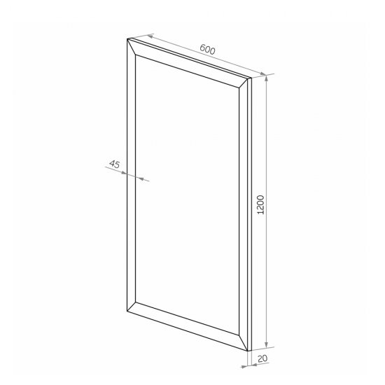 Зеркало настенное Alicante 600х1200 мм серебро