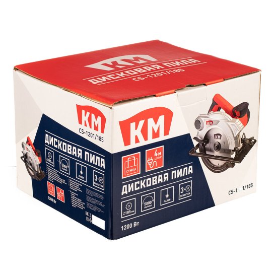 Пила дисковая электрическая КМ CS-1201/185 1200 Вт 185 мм