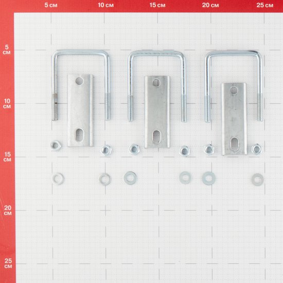 Крепление сетки/секции заборной к столбам 40х40 мм оцинкованное (3 шт.)