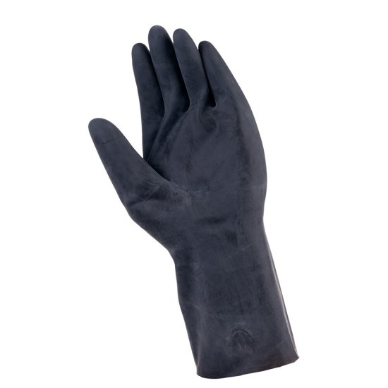 Перчатки резиновые кислотоустойчивые КЩС черные 10 (XL) (1320/1953)