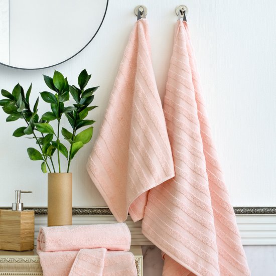 Полотенце махровое банное Verossa Stripe 70х140 см персиковое