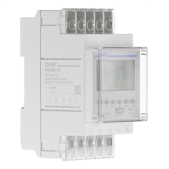 Таймер электронный модульный Chint KG10D-1Z (309007) T1-T2 220 В 3 А тип AC 1P