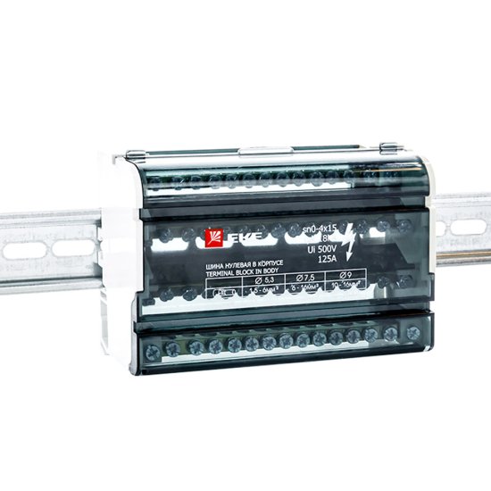 Шина нулевая EKF PROxima 4х15 отверстий в корпусе (sn0-4х15)