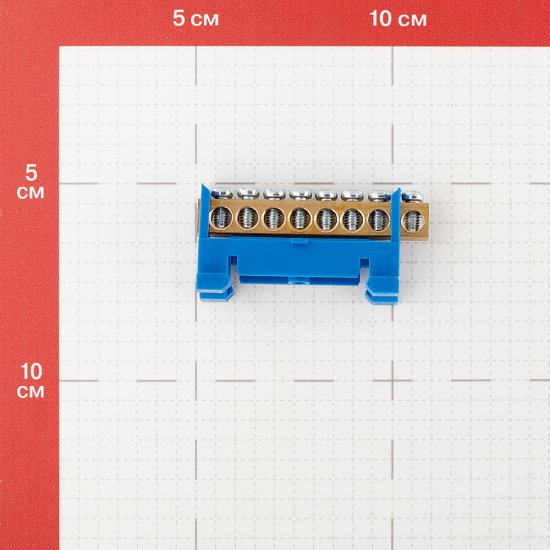 Шина нулевая изолятор Стойка на DIN-рейку EKF PROxima 6х9 мм 8 отверстий синяя (sn0-63-8-sb-r)
