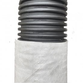 Труба дренажная двустенная гофрированная ДГТД (ДСГТ)-ПНД d110/94,2 мм SN4 с перфорацией в фильтре м.п.