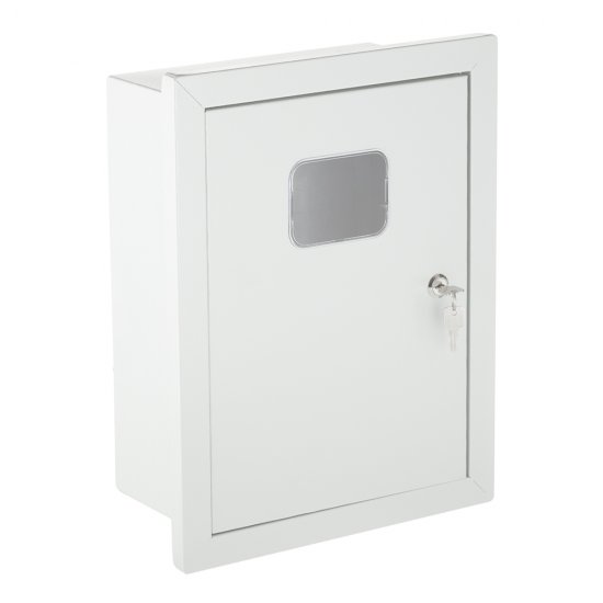 Щит учетно-распределительный встраиваемый Dekraft ЩРУВ-1/12 металлический IP31 430х330х160 мм 12 модулей с окном для снятия показаний счетчика