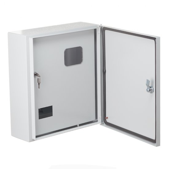 Щит учетно-распределительный навесной EKF Basic ЩУ-3/1-1 металлический IP54 445х400х150 мм 12 модулей с окном для снятия показаний счетчика