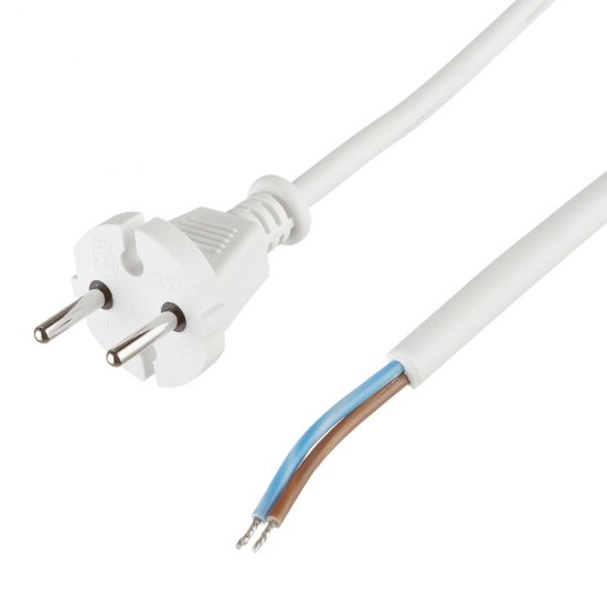 Шнур сетевой с вилкой 1,5 м ПВС-ВП 2х0,75 кв.мм 10 А Партнер-Электро белый (ЦБ-00013565/4507)