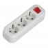 Колодка электрическая 3 розетки Makel 16 А 250 В 2,2 кВт с выключателем белая (MGP211)