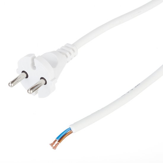 Шнур сетевой с вилкой 5 м ПВС-ВП 2х0,75 кв.мм 10 А Партнер-Электро белый (ЦБ-00013567/4521)