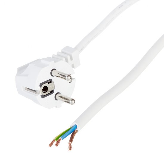 Шнур сетевой с вилкой 1,5 м ПВС-ВП 3х0,75 кв.мм 10 А Партнер-Электро белый (ЦБ-00013569/4545/4542)