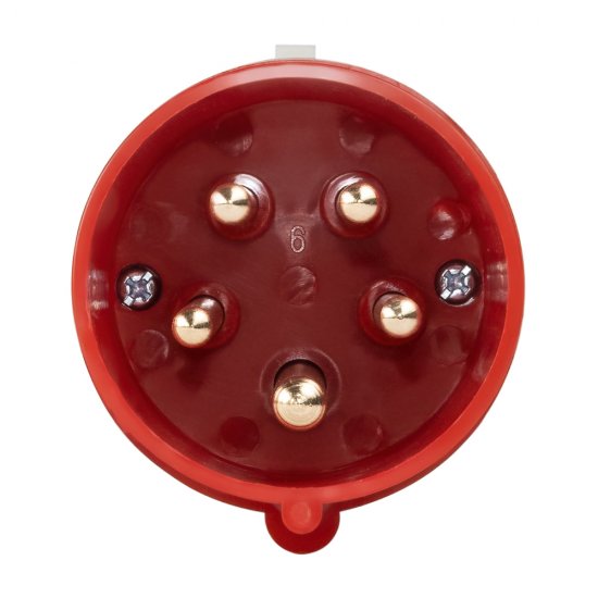 Вилка силовая прямая переносная КЭАЗ с заземлением 3Р+РЕ+N 32 А 380 В IP44 красная (222740)