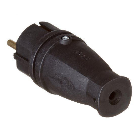 Вилка штепсельная Svet с заземлением IP44 черная