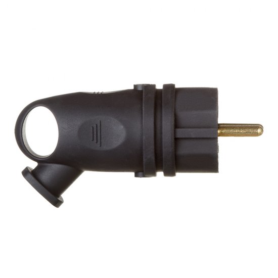 Вилка штепсельная Svet с заземлением IP44 угловая 45 черная