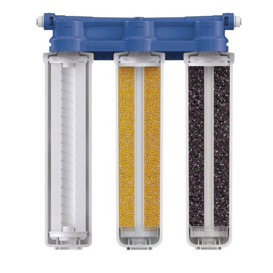 Фильтр для воды Барьер Эксперт Слим Жесткость трехступенчатый проточный без крана 5 мкм