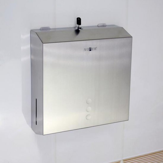 Диспенсер Nofer Industrial для бумажных полотенец нержавеющая сталь хром (04006.S)