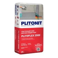 Клей для плитки/ керамогранита/ камня Plitonit PlitoFlex 2500 эластичный серый класс C2 TE S1 25 кг