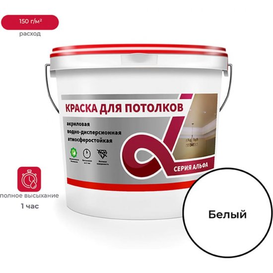 Водно-дисперсионная краска для потолков ALFAVIT Альфа