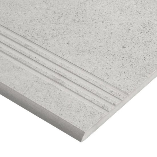 Керамогранит ступень Estima Underground UN01 светло-серый 1200х300х10 мм