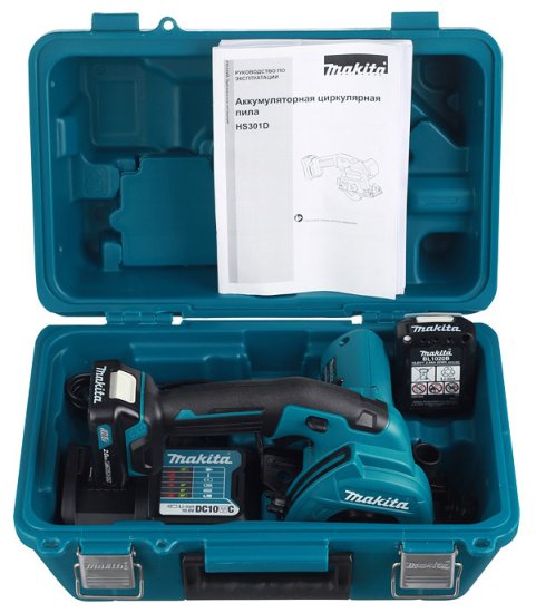 Пила дисковая аккумуляторная Makita HS301DWAE 10,8 В 2х2Ач d85 мм 2 АКБ и ЗУ