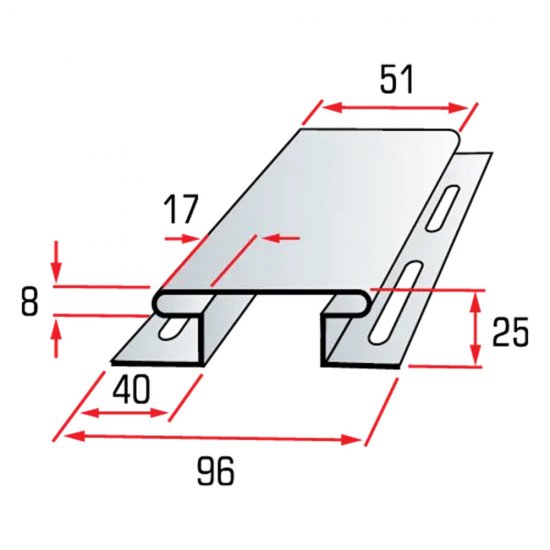 H-профиль соединительный Альта-Профиль 3000 мм светло-серый