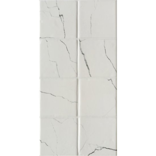 Плитка облицовочная Lavelly Skandi Marble Mosaic белая рельеф 400х200х8 мм (15 шт.=1,2 кв.м)