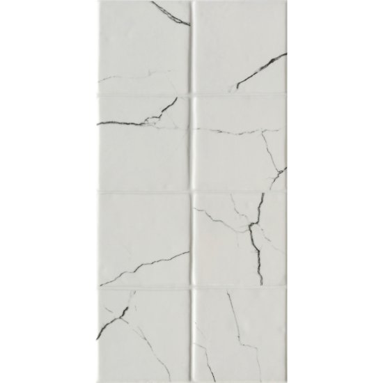 Плитка облицовочная Lavelly Skandi Marble Mosaic белая рельеф 400х200х8 мм (15 шт.=1,2 кв.м)