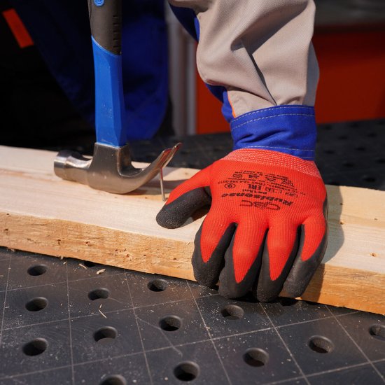 Перчатки полиэфирные с латексным обливом СВС Рубисенс красно-черные / черно-черные L