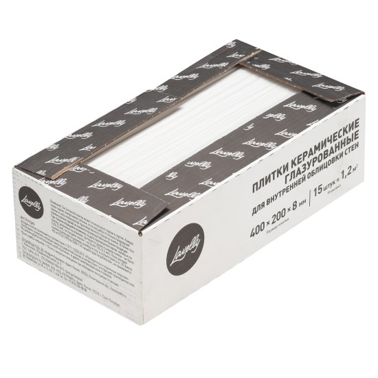 Плитка облицовочная Lavelly Skandi Waves белая рельеф 400х200х8 мм (15 шт.=1,2 кв.м)