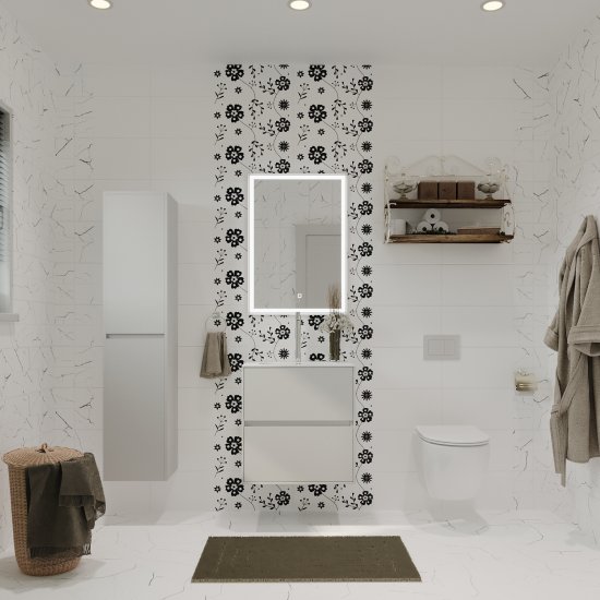 Плитка облицовочная Lavelly Skandi Flowers белая 400х200х8 мм (15 шт.=1,2 кв.м)