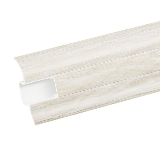 Плинтус ПВХ напольный Winart 58 мм дуб аргенто 2500 мм S-профиль с кабель-каналом