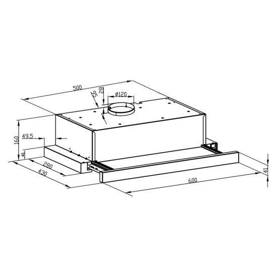 Кухонная вытяжка встраиваемая Lex Hubble 2М 60 см белая (CHAT000080)