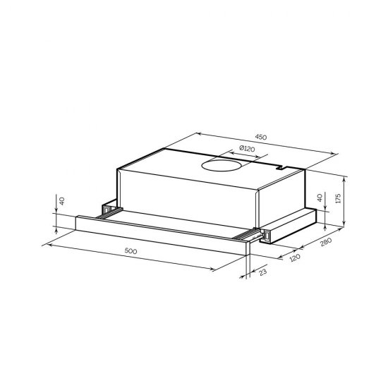 Кухонная вытяжка встраиваемая Lex Honver G 50 см черная (TRHI000012)