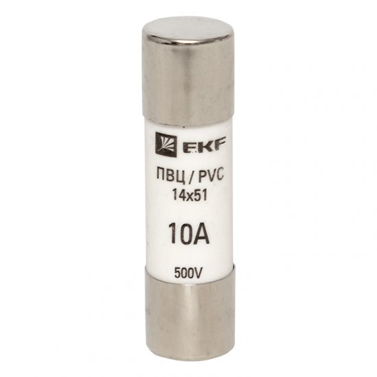 Вставка плавкая цилиндрическая EKF PROxima ПВЦ 10А 14х51 мм 500 В IP20 (10 шт.) (pvc-14х51-10)