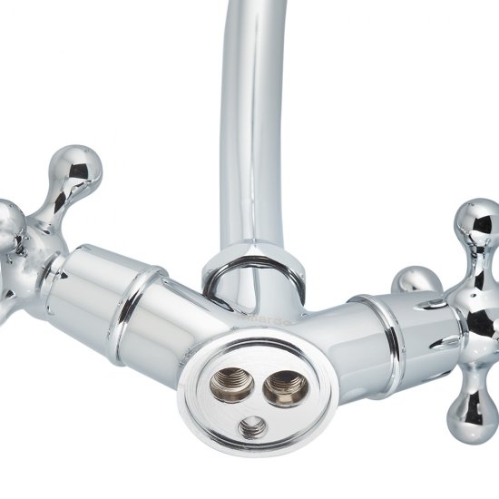 Смеситель для раковины Milardo Duplex хром двухвентильный с поворотным изливом (DUPSB00M01)