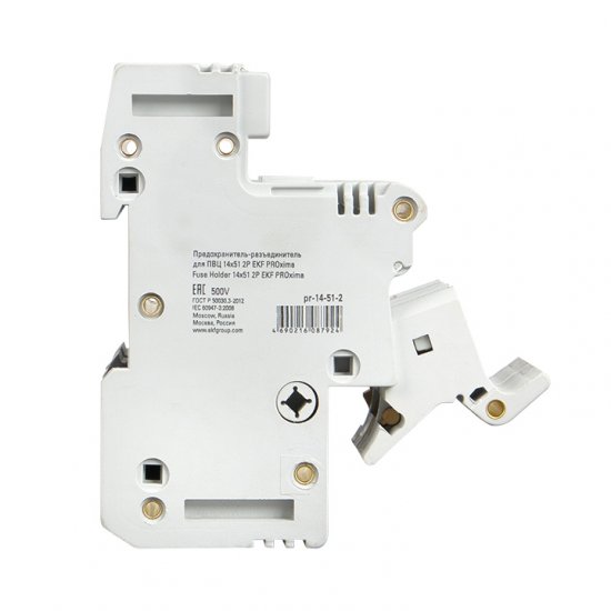 Предохранитель-разъединитель EKF PROxima 2P 63А 50 кА 500 В на DIN-рейку с индикацией (pr-14-51-2)