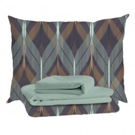 Комплект постельного белья Евро тенсель Mona Liza Mariko зеленый с простыней 240х260 см