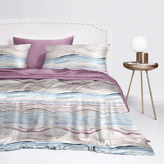 Комплект постельного белья Евро тенсель Mona Liza Melody голубой с простыней 240х260 см