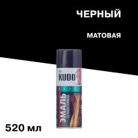 Эмаль термостойкая Kudo черная аэрозоль 520 мл