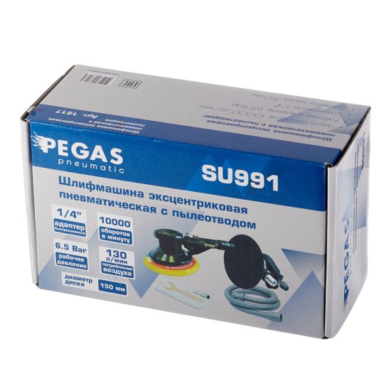 Шлифмашина эксцентриковая пневматическая Pegas Pneumatic SU991 1/4 (1817)