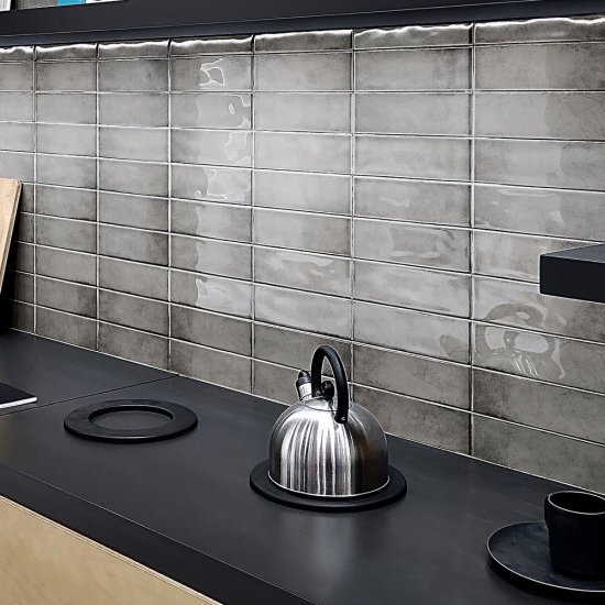 Плитка облицовочная Керамин Брайт 6 голубая 275х77х8 мм (26 шт.=0,554 кв.м)