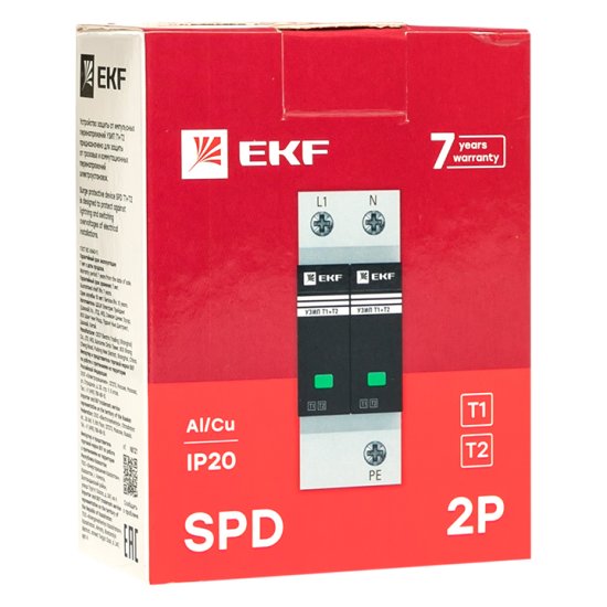 Ограничитель напряжения модульный EKF PROxima (OV12-11-505) T1-T2 275 В 12,5 А тип AC 2P